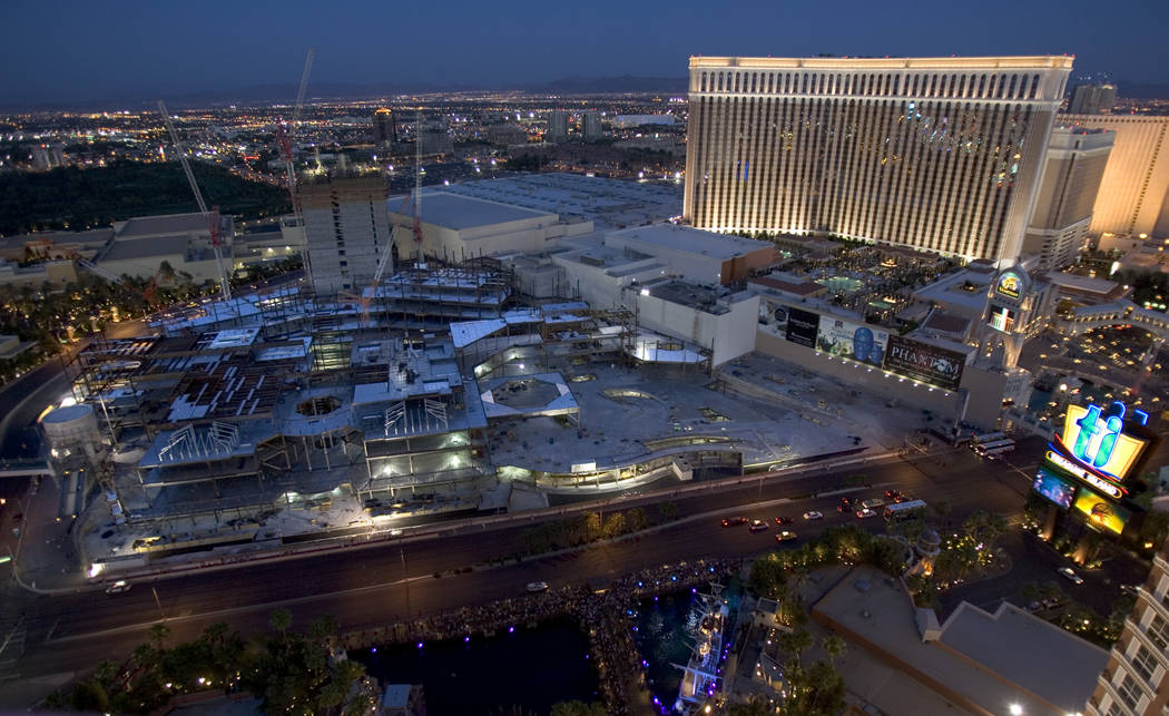 Construction on the Palazzo, adjacent to the Venetian on the Strip, continues Tuesday, June 13, ...