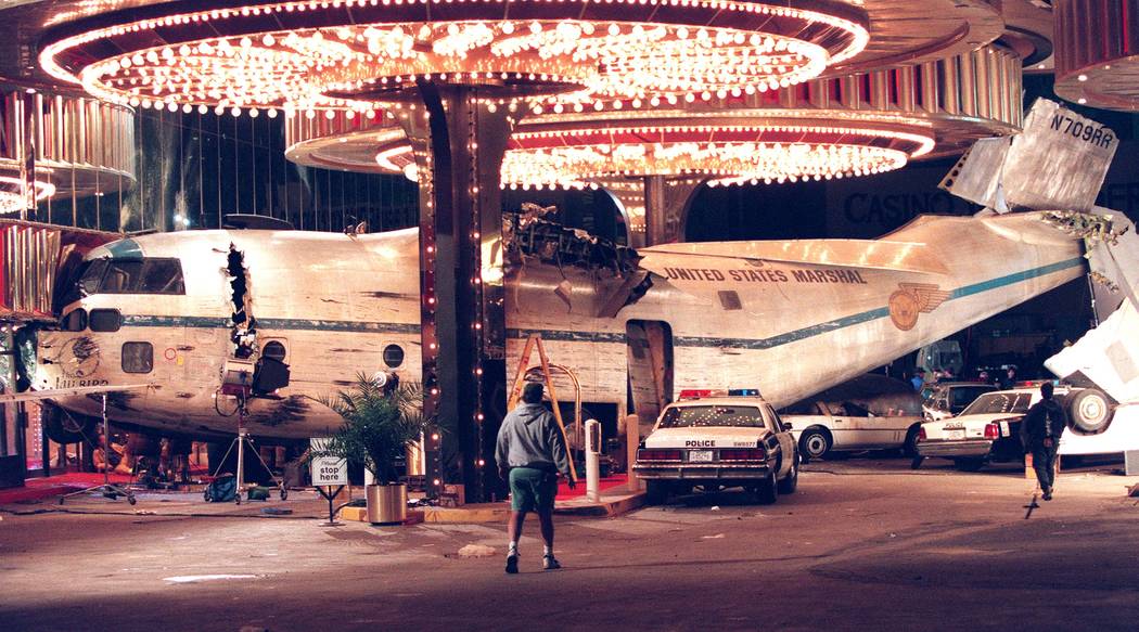 The Set of the movie Con Air filming outside the Sands Hotel. (Craig L Moran)