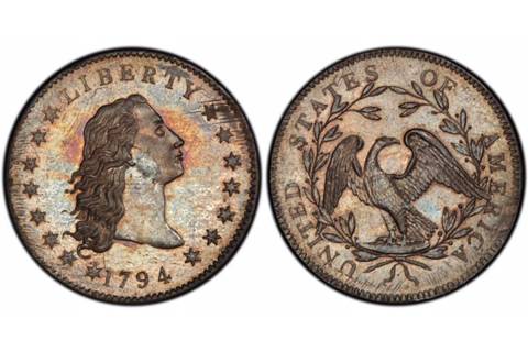 Dólar de plata de 1794. (GreatCollections Coin Auctions)